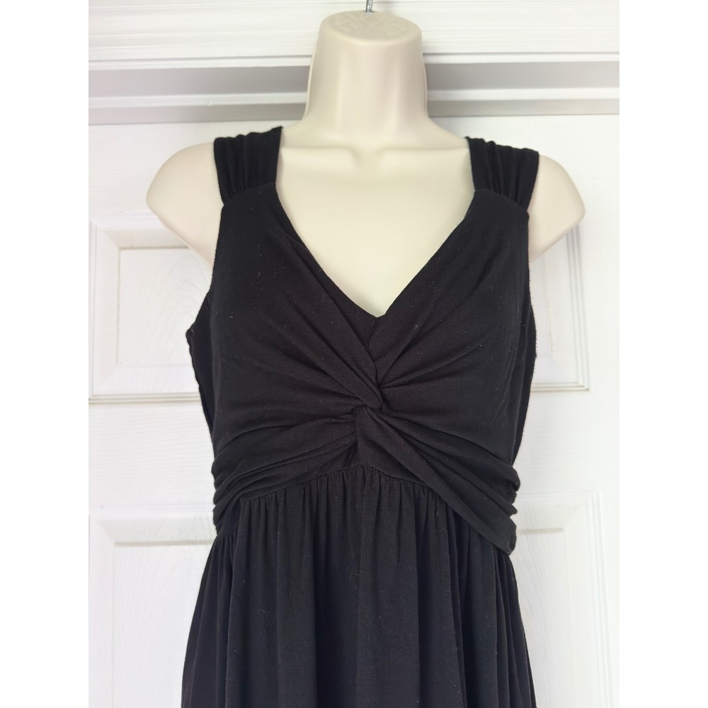 Miss Tina Maxi Dress Women XS Black Twist Front V-Neck Sleeveless MT5673 - Picture 2 of 4